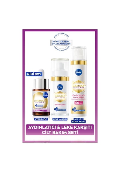 Luminous630 Skin Glow Aydınlatıcı Serum 15ml, Leke Karşıtı Serum Ve Spf50 Yüz Güneş Kremi 40ml