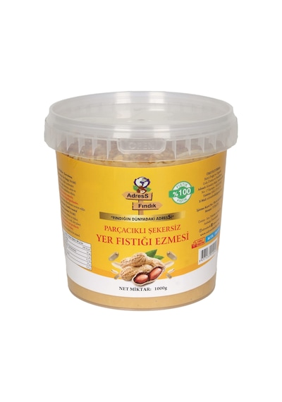 Adress Parçacıklı Şekersiz Yer Fıstığı Ezmesi 1 KG