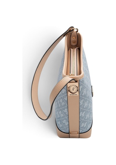 Silver & Polo Silver Polo Mavi - Ten Monogram Kadın Omuz Çantası Sp1286