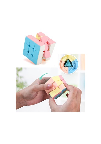 Siyah Gökkuşağı Bulmaca Topu ,speed Cupe Küp Zeka Küpü 3x3 Pastel Renkler Hız Küpü 2 Li Set Eğitici Zeka Oyunu