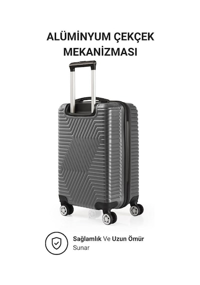 G&d Polo Suitcase Abs Kabin Ve Büyük Boy Koyu Gri 2'li Valiz Eti 600.02-set-bk Koyu Gri
