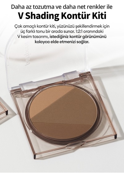 Peripera Doğal Görünüm Sunan 3 Lü Kontür Kiti Perıpera V Shading 002 Deep Brown