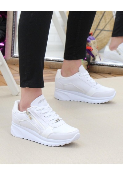 2161 Beyaz 36-40 Günlük Kadın Sneakers Beyaz