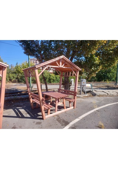 Pergola Banklı Ahşap Çardak P39 Maun