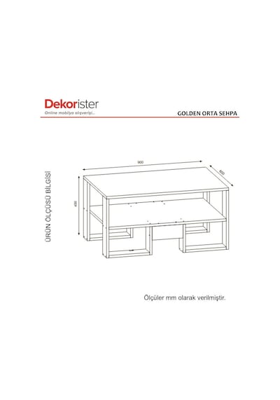 Dekorister Golden Orta Sehpa Beyaz-Ceviz