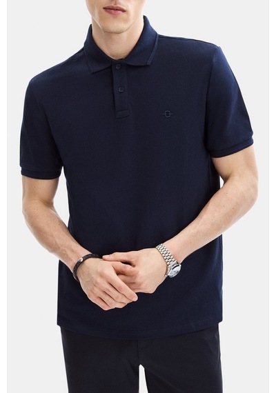Backandbond Koyu Lacivert Regular Fit Örme Polo Yaka Tişört
