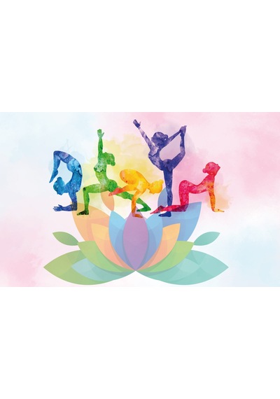Lotus Çiçekli Spor Salonu Duvar Kağıdı, Pilates Yoga Salonu Duvar
