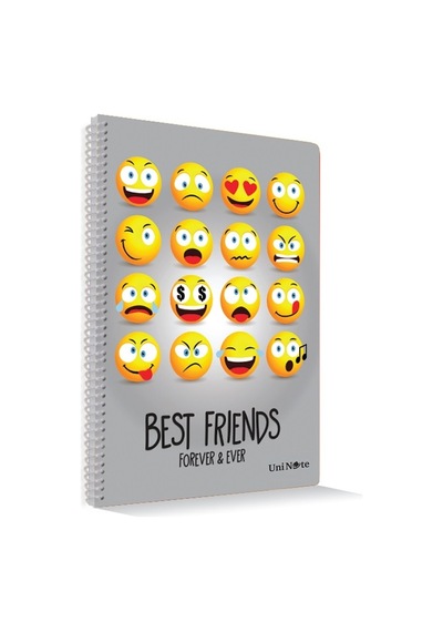 Çınar Best Friend Spiralli Plastik Kapak A4 72 Yp Kareli Gri