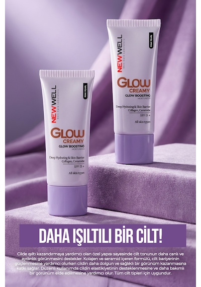 New Well Glow Boosting Işıltı Veren Nemlendirici Yüz Kremi SPF15+ 01 Pink Pearl