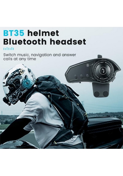 Vothoon BT35 Kask Kulaklık Bluetooth 5.0 Motosiklet Interkom Su Geçirmez Kablosuz Kulaklık