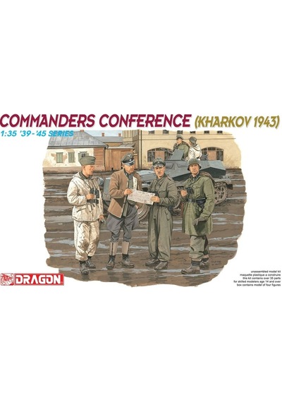 Dragon 6144 1/35 Ölçek, 4 Adet Tank Komutanı Toplantısı Kharkow 1943 Figürleri, Plastik Model Kiti-59416