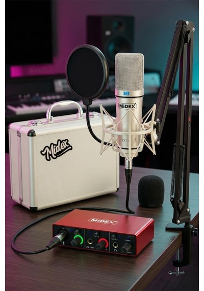 Cx1-c Mikrofon Glx-500 Ses Kartı + Stand Pop Filtre Set