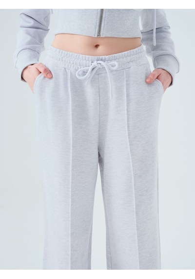 LOFT Straight Fit Kadın Eşofman Altı Gri Melanj