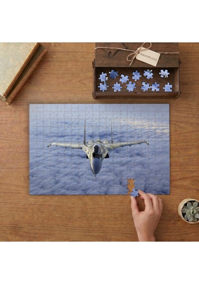 Bulutların Üstünde Süzülen Uçak Tasarımı 240 Parça Ahşap Puzzle Ahşap Kutuda Mpy20173