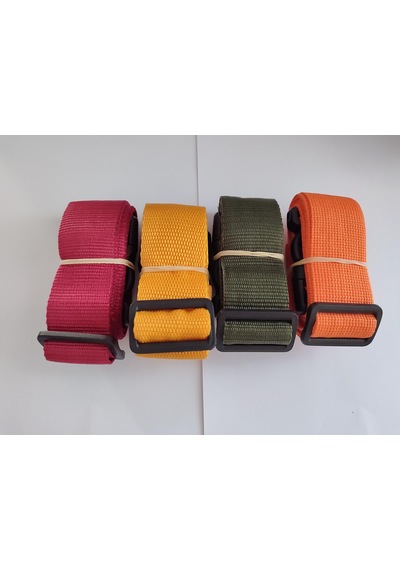 Bordo, Portakal, Haki Yeşil Ve Turuncu Renk Valiz Kemeri 4 Cm Çok Renkli