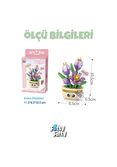 Loz Mikro Blok Serisi Lale Figürü 380 Parça Oyuncak Yapım Seti Fflz-8842