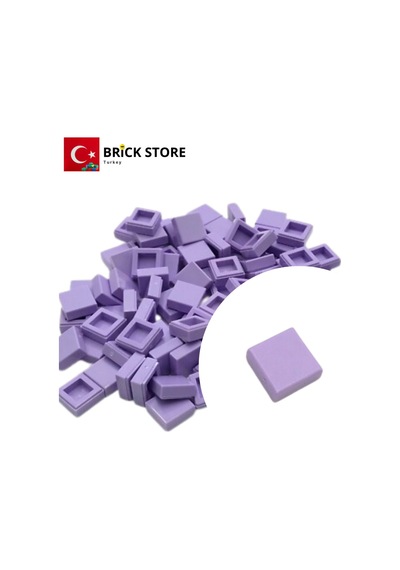 Yedek Parçalar, 100 Adet 1x1 Tile Düz Fayans Parçası, Lila Rengi Lavender , 3070