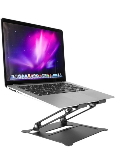 Aliminyum Ayarlı Laptop Apple Uyumlu MacBook Notebook Yükseltici Tutucu Cin273 Siyah