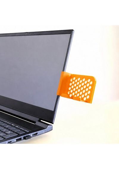 3d Baskı Monitor Telefon Tutucu - Petek Desenli Laptop Kenar Telefon Tutucu-turuncu
