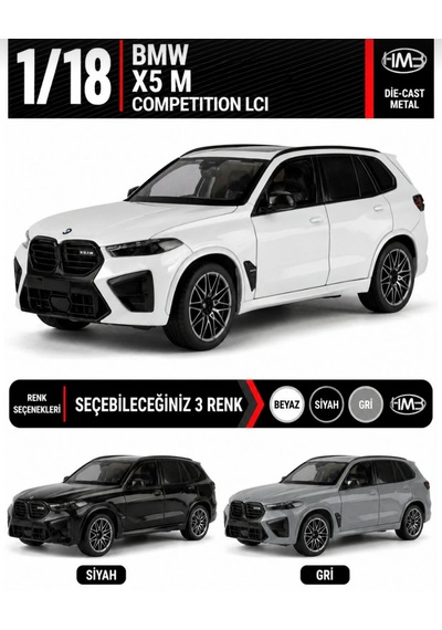 Hmb 1:18 Bmw X5 M Competition Lci Brooklyn Grey Lisanslı Metal Model Araba