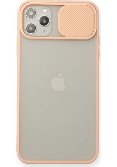 Apple iPhone  Uyumlu,  11 Pro Max Kılıf Palm Buzlu Kamera Sürgülü Silikon - Pembe