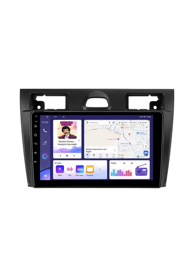 Ford Fiesta 2006-2009 Android Multimedya Carplay Android Auto Navigasyon Kameralı 6gb Ram 64gb 9"
