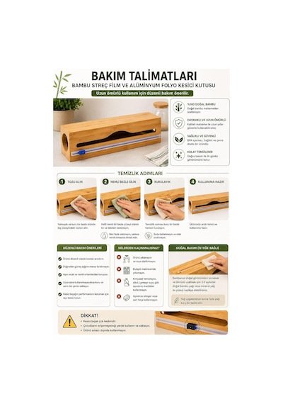 Doğal Bambu Streç Film Ve Alüminyum Folyo Dispenser Kesici Kutusu, Asılabilir Mutfak Düzenleyici Organizer, Pratik Kesim Ve Saklama Aparatı, Premium Dayanıklı Tasarım, 33,4 X 8 Cm Çok Renkli Doğal Bambu Streç Film Ve Alüminyum Folyo Dispenser Kesici Kutusu, Asılabilir Mutfak Düzenleyici Organizer, Pratik Kesim Ve Saklama Aparatı, Premium Dayanıklı Tasarım, 33,4 X 8 Cm Çok Renkli