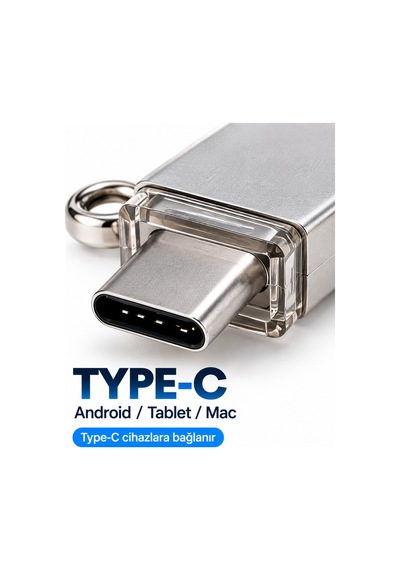 4in1 128gb Flash Bellek Usb Type-c Lightning Microusb Çoklu Girişli Taşınabilir Usb Bellek - Lisinya