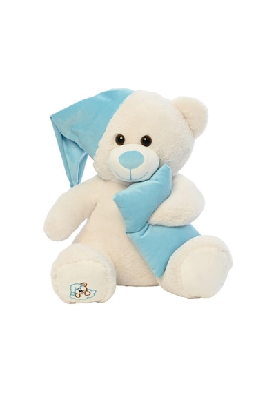 Pufu Toys Pelüş Uyku Arkadaşım Ayıcık 60 Cm Beyaz Mavi 03007 Krem