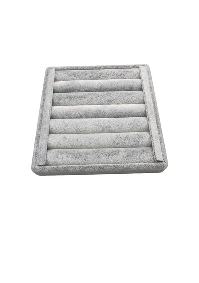 Yerli Üretim Süet Kumaş Gri Renk 15 Cm / 15 Cm Yüzük Sergileme Standı Çok Renkli
