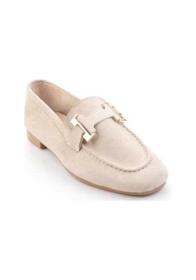 Bambi Bej Kadın Loafer Ayakkabı K01688012272 Bej