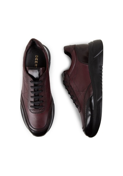 Deery Hakiki Deri Bordo Erkek Sneaker Ayakkabı - 01962Mbrde01 Bordo