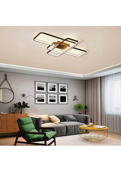 Antrasit 100x80cm Dikdörtgen 4000k Gün Işığı Led Tavan Lambası