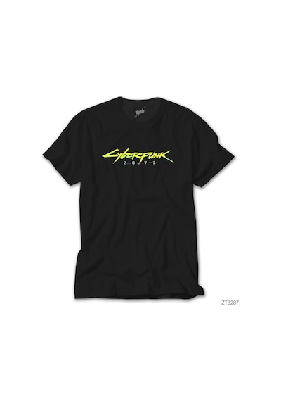 Cyberpunk 2077 Logo Siyah Tişört Siyah