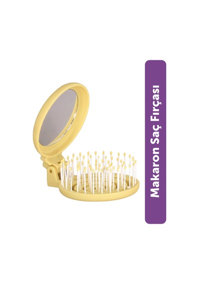 Beauty Makaron Saç Fırçası - 3d Esnek, Aynalı, Çanta Boy - Compact Detangler Sonbahar Yeşili