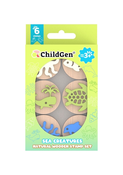 Childgen Deniz Canlıları Ahşap Damga Seti