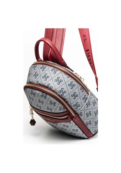 Silver Polo Sp983 Kadın Sırt Çantası Monogram Gri-bordo