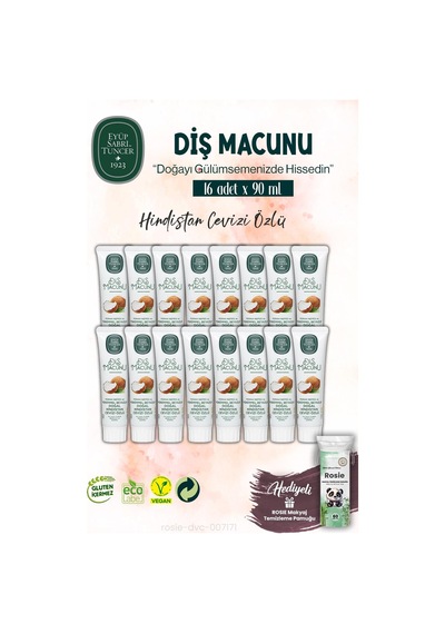 Diş Macunu 90 Ml, 16 Adet Hindistan Cevizi Özlü Ve Rosıe Beyazlık