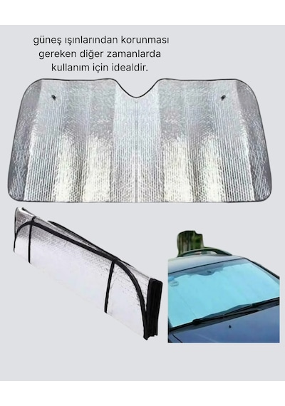 Araba Güneşliği Alüminyum Yansıtıcı Yüzeyle Etkili Isı Koruması Gümüş