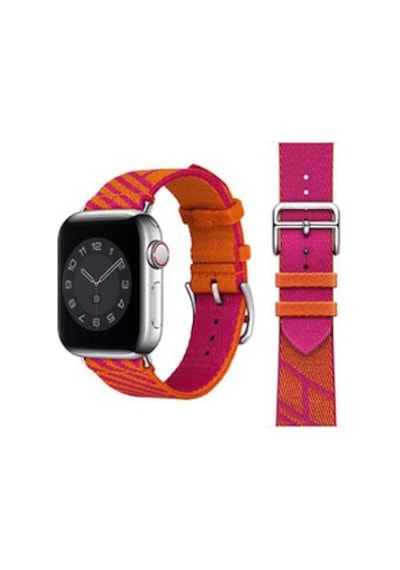 Apple Watch Uyumlu Ultra 49mm Kordon Krd-51 Hasır Strap Kayış - Kırmızı