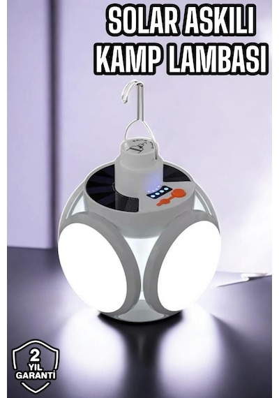 Güneş Enerjili Solar Aydınlatma Kamp Çadır Lambası Şarjlı Ampül Led Şarjlı El Feneri Işıldak