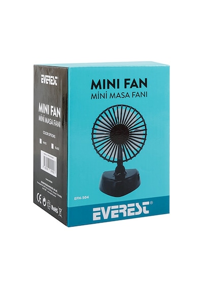 Everest Efn 504 Taşınabilir Masaüstü Siyah Usb Fan