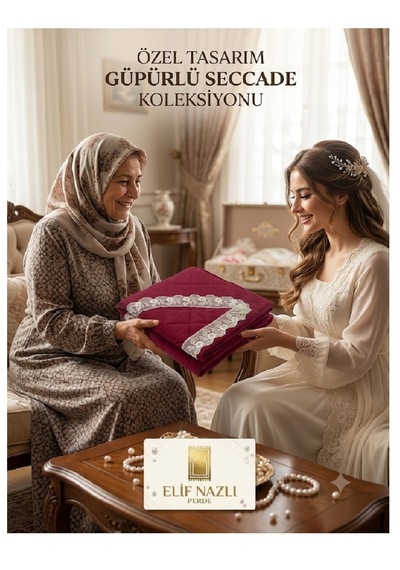El Emeği Güpürlü Seccade Zarafet Ve Konfor Bir Arada-bordo