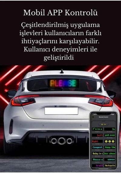 Kişiselleştirilebilir Matrix Car Led Ekran 60x12cm
