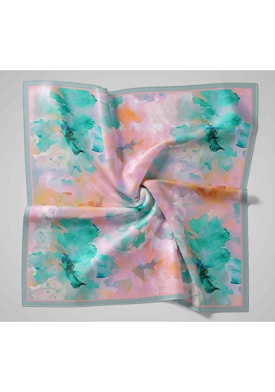 Silk Home Olinda İpek Eşarp 47004-24 Gümüş, Turkuaz, Yeşil, Pembe, Turuncu