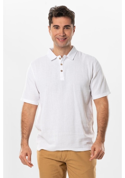 Violet Kısa Kol Foça Düğmeli Erkek Yazlık Tshirt Beyaz Byz-beyaz Beyaz