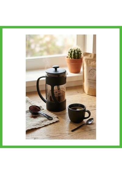 Vaveni 350 Ml Borosilikat Cam French Press & Siyah Modern Kahve Ve Bitki Çayı Demleme Gereci Arz