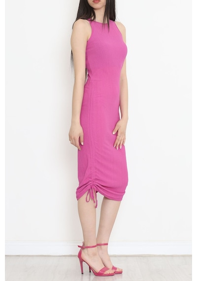Mokashopin - Büzgülü Elbise Fuşya - 12579.631. 001