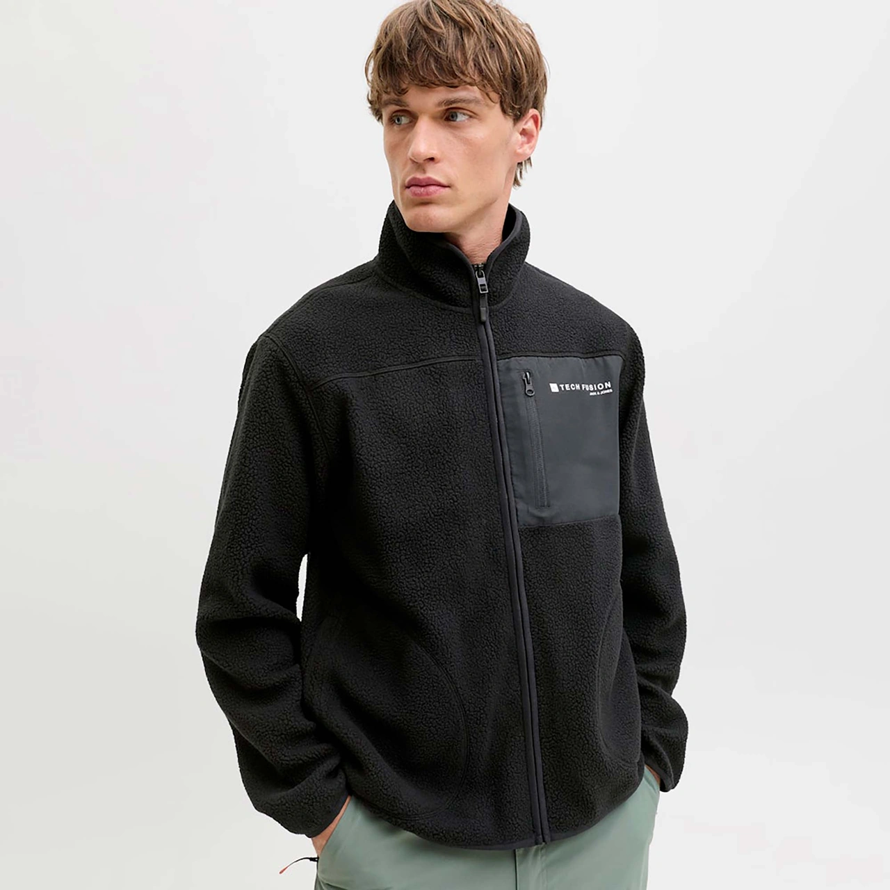 Jack & Jones Alpes Erkek Siyah Polar Ceket 12284827-bbt Siyah