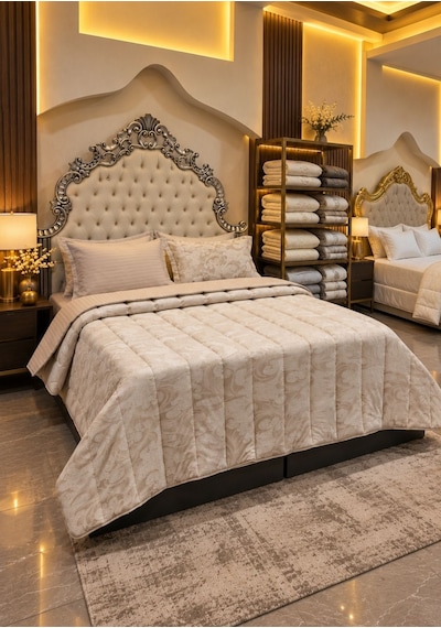 Home Kadife Confort 6 Parça Çift Kişilik 230 X 240 Uyku Seti Krem